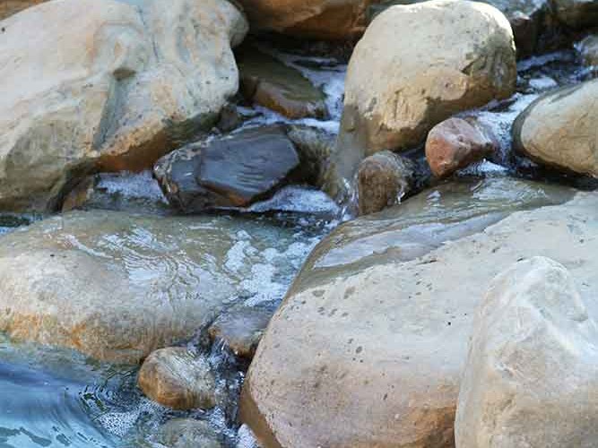 natural boulders using concrete